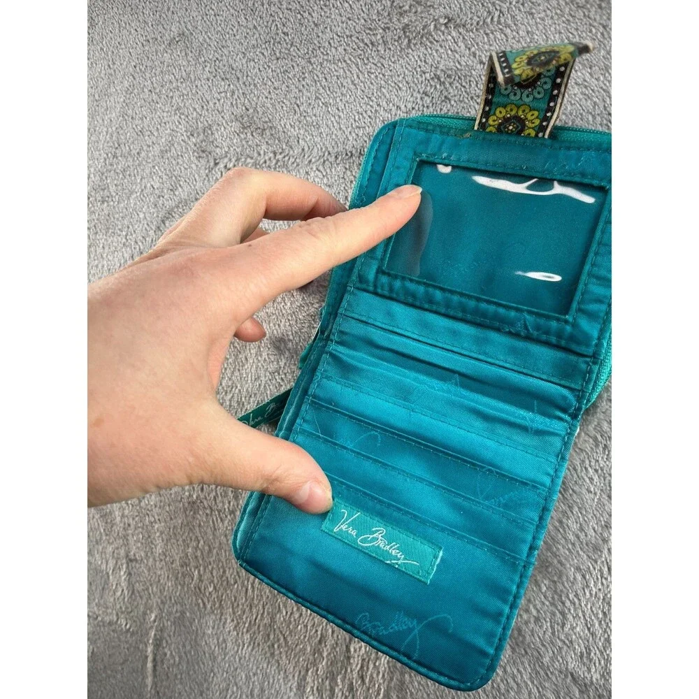Vera Bradley Floral Folding Women's Wallet with Zip-Around Accent - Picture 4 of 5